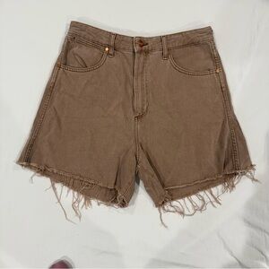 Wrangler Women's Tan Frayed A-Line Jean Shorts